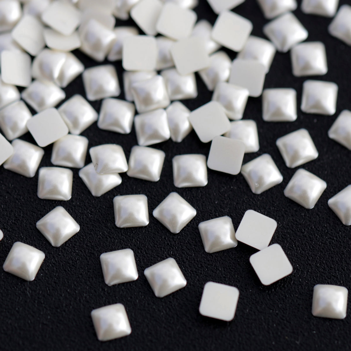 Half Pearl Beads Nail Art Decoration Square White