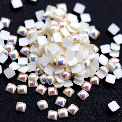 Half Pearl Beads Nail Art Decoration Square AB