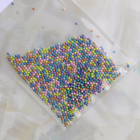 1mm Candy Blue Pastel Mix metallic nail caviar beads in blue, aqua, lilac, pink, lime green and peach colours for nail art.