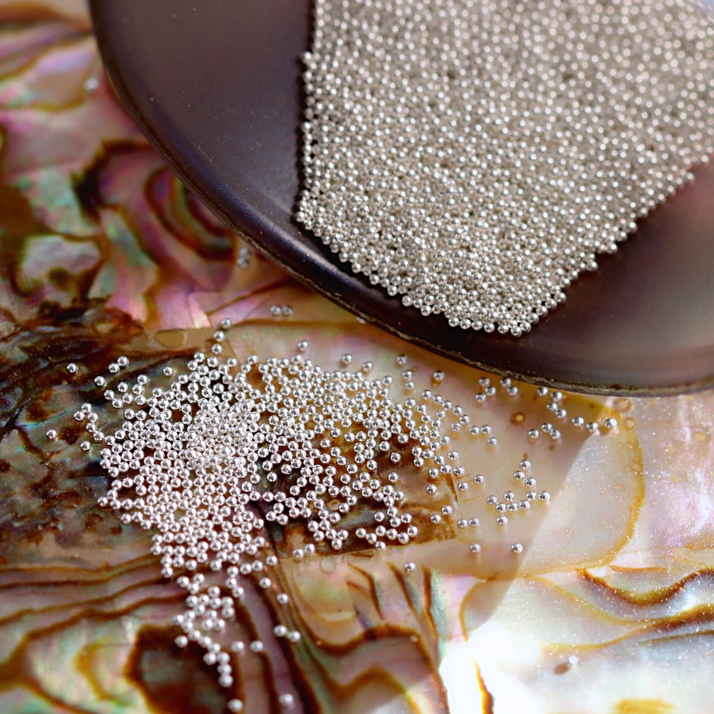 Metal Nail Art Decoration Silver Caviar Beads