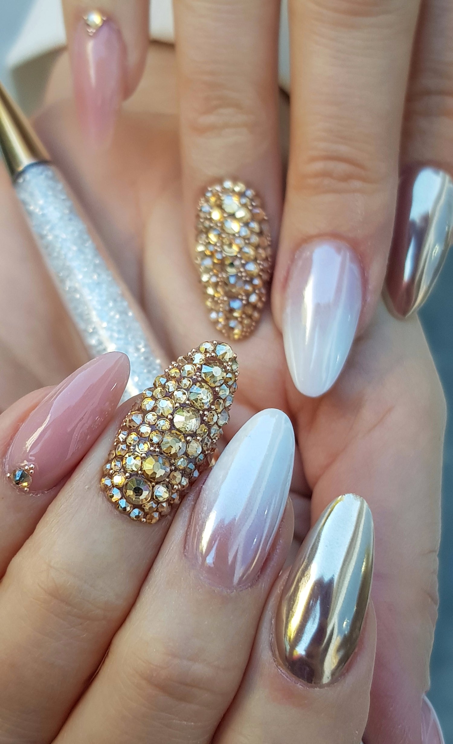 nail art decoration sample for rhinestones