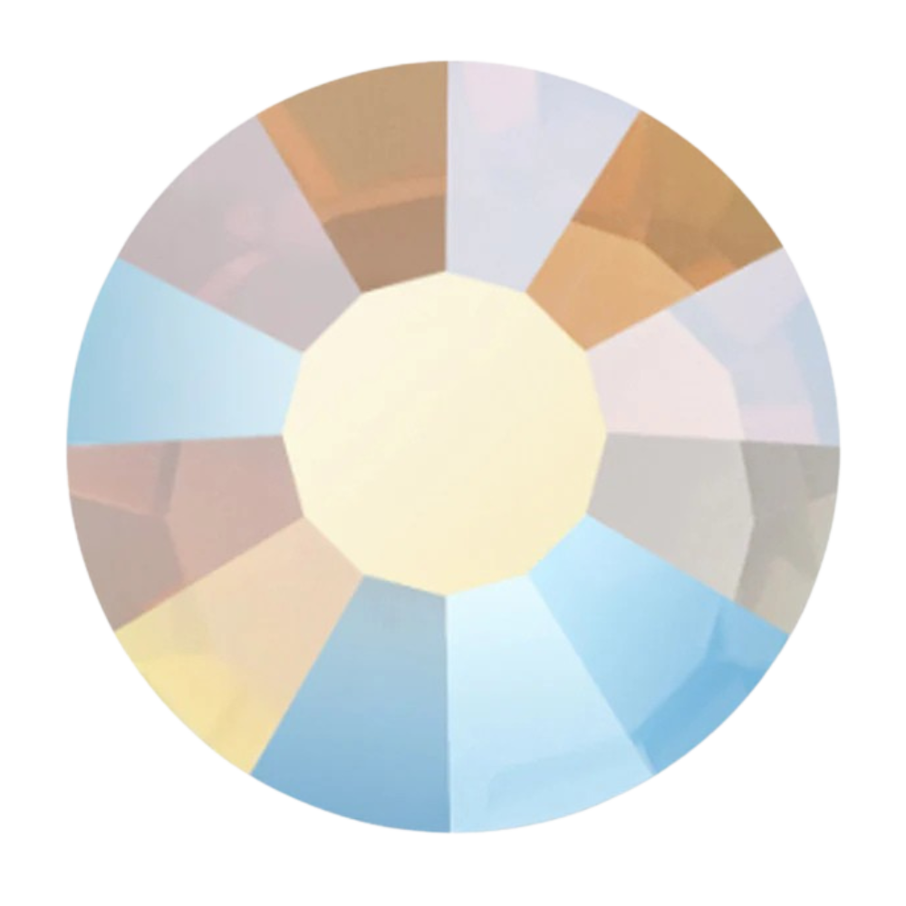 Preciosa Flatback Crystal Rhinestone White Opal AB