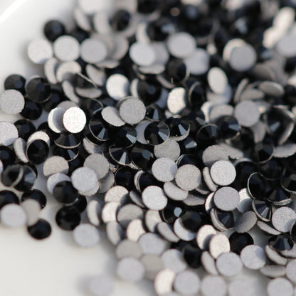 preciosa flatback crystal rhinestone in jet black color