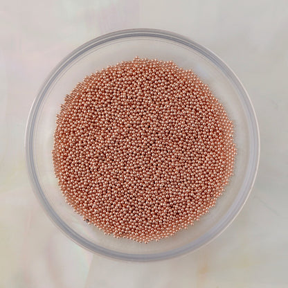 Rose gold metallic caviar beads in 0.4mm, 0.6mm and 0.8mm sizes, suitable for crystal outlines, textured accents and 3D nail designs.