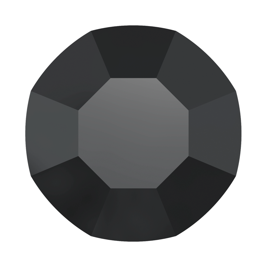 Swarovski 2000 Flatback Crystal Rhinestone Jet