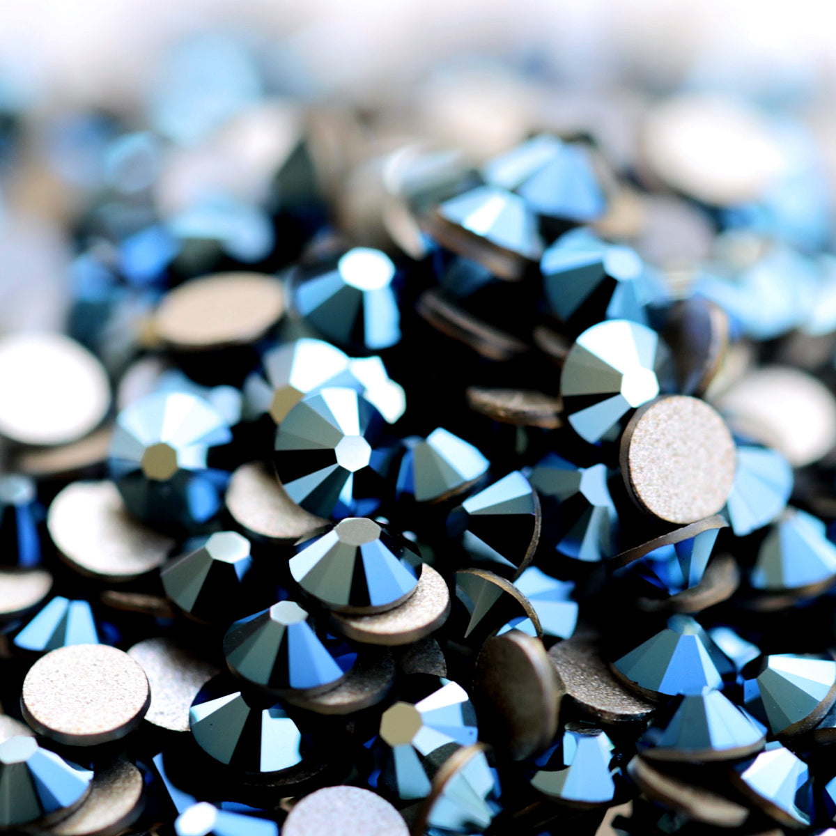 Swarovski Flatback Crystal Rhinestone Metallic Blue