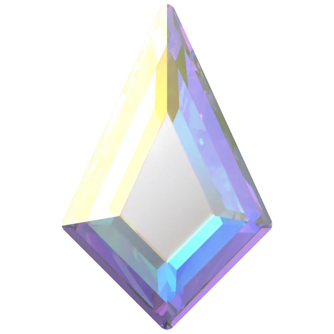 swarovski flatback crystal in kite shape crystal ab color 2771 cut