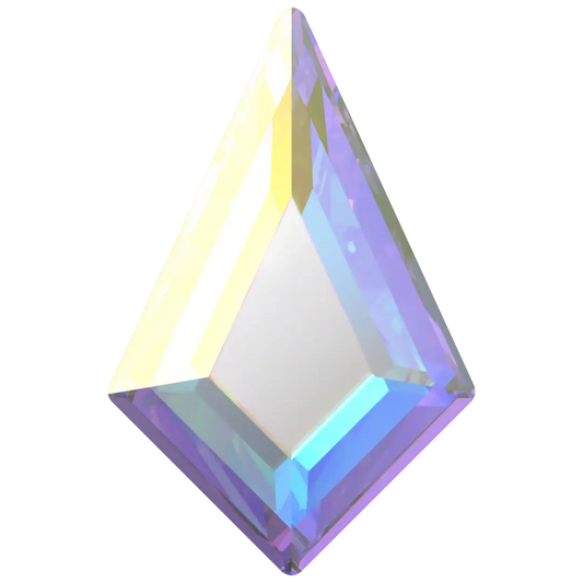 swarovski flatback crystal in kite shape crystal ab color 2771 cut