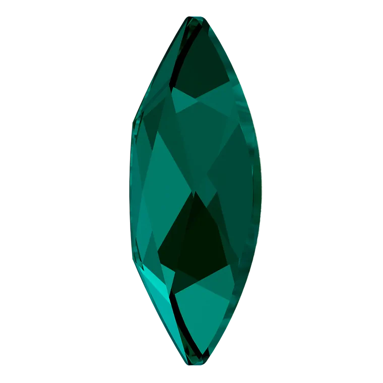swarovski flatback crystal rhinestone marquise shape emerald color 2201 cut