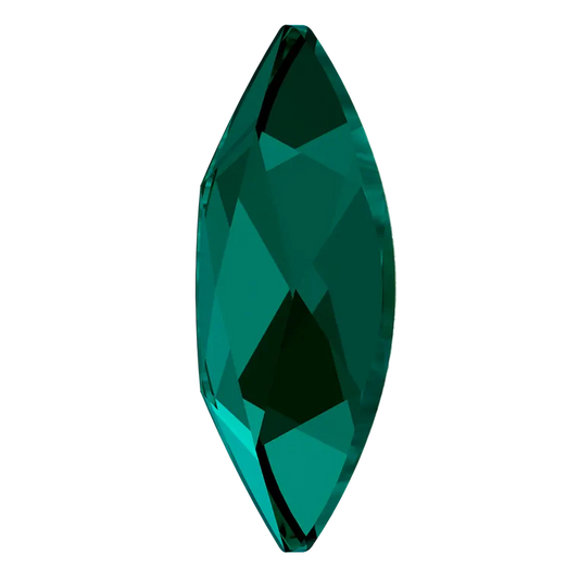 swarovski flatback crystal rhinestone marquise shape emerald color 2201 cut