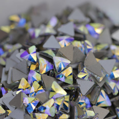swaroski flatback crystal rhinestone rivoli triangle shape crystal ab color