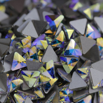 swarovski flatback crystal rhinestone in rivoli triangle shape crystal ab color