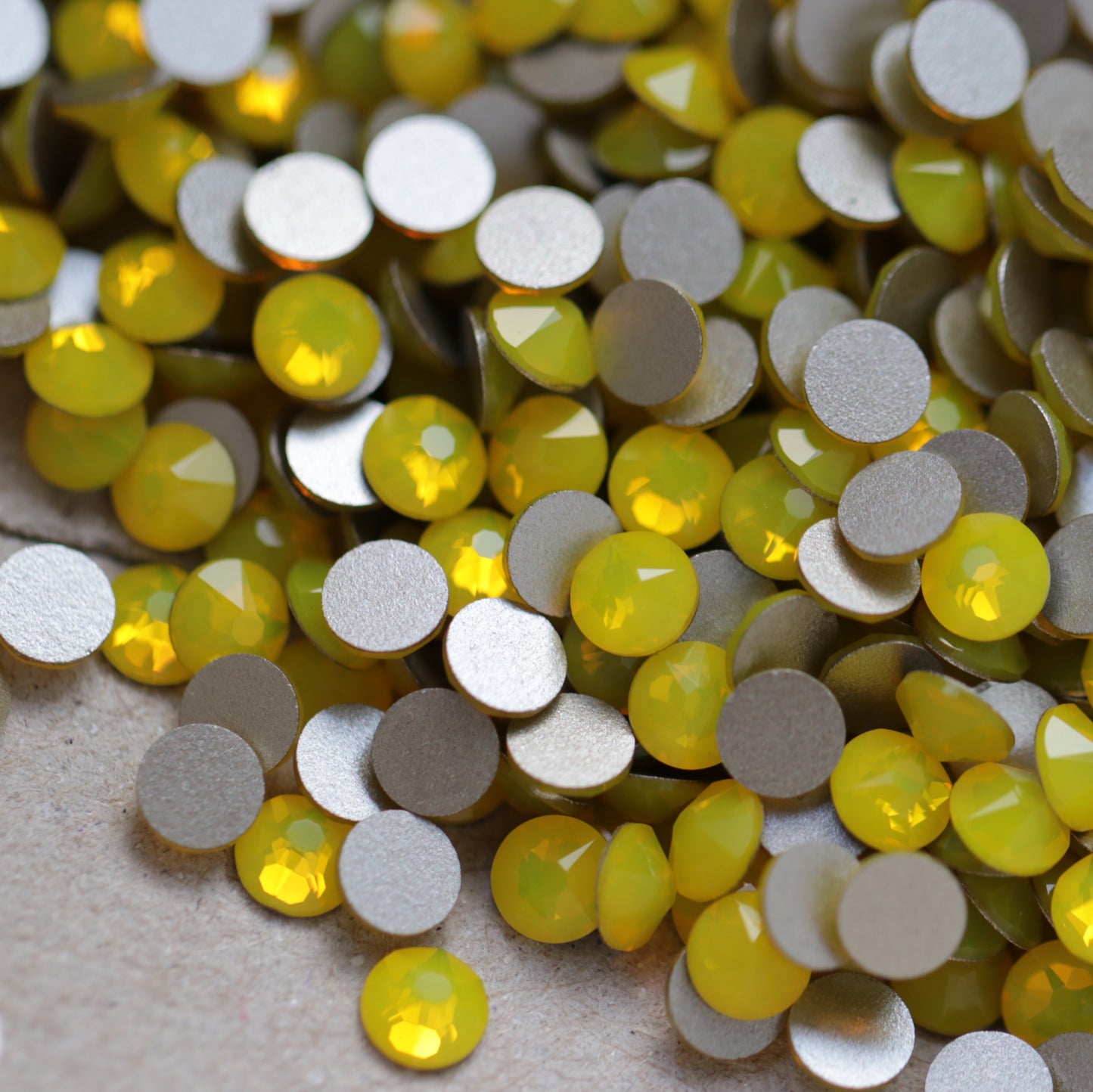 swarovski flatback crystal rhinestone in yellow opal color