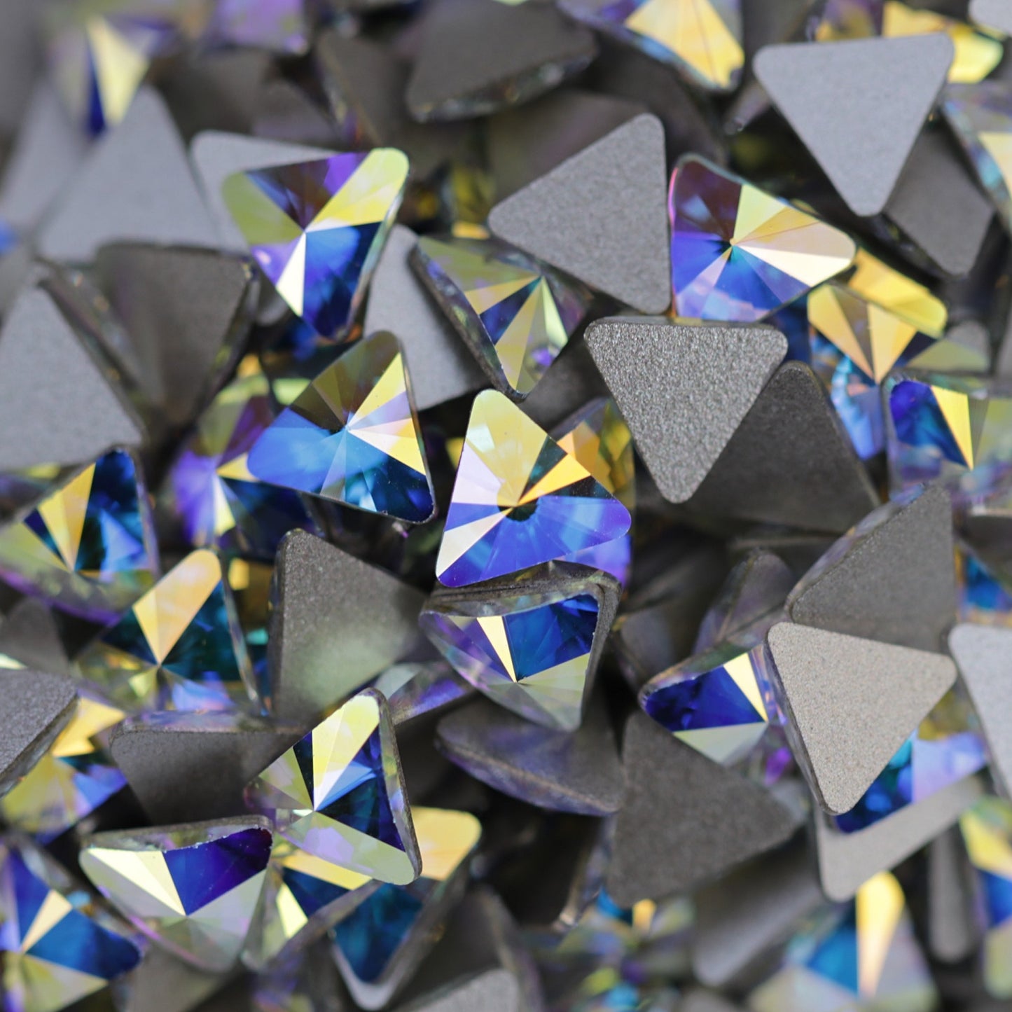 Swarovski Flatback Crystal Rhinestone Rivoli Triangle Crystal AB